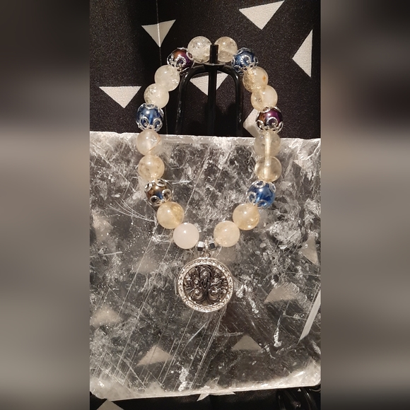 2 for $40 Citrine and Hematite bracelet with 925 silver plated tree of life - Picture 4 of 4